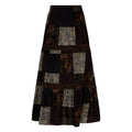 Women's Floral Patchwork Maxi Skirt with Voluminous Hem