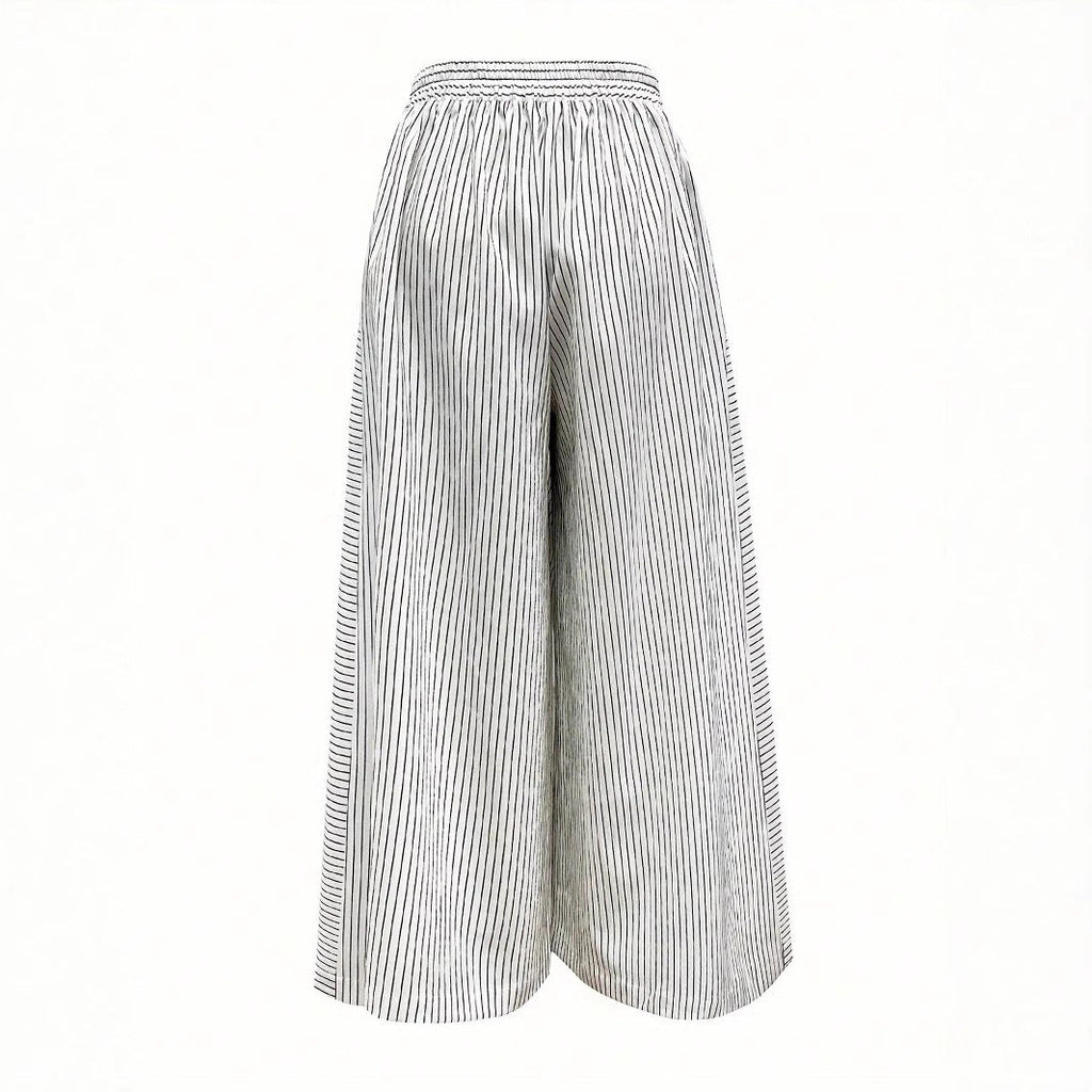 Women's High-Waisted Striped Culottes