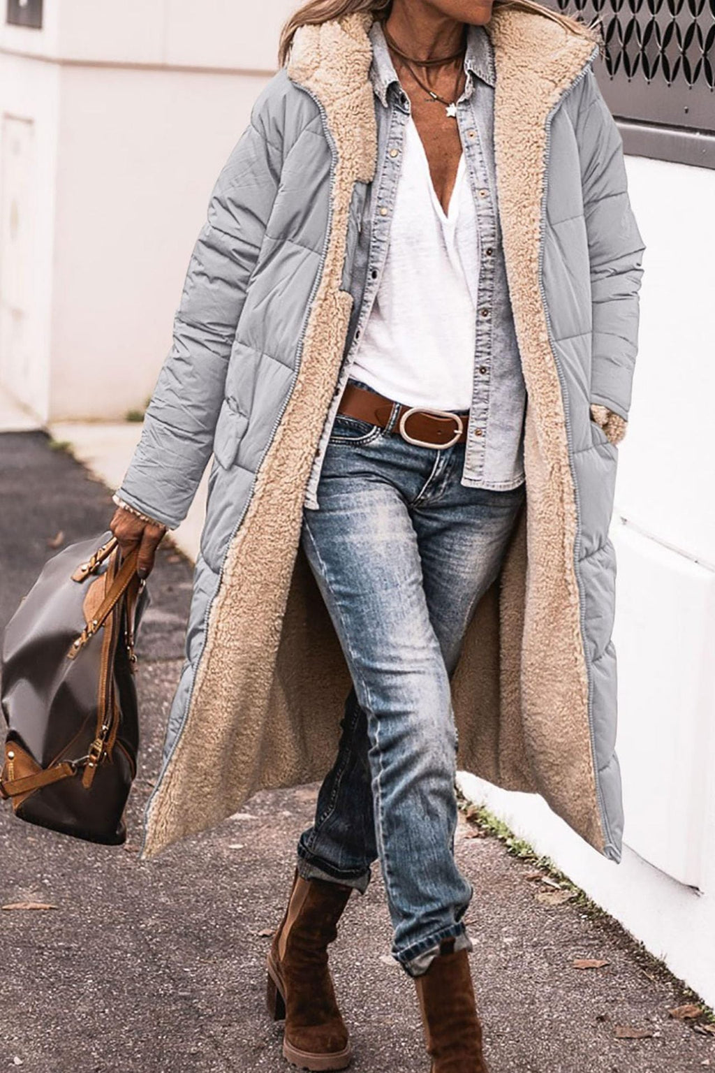 Women's Long Padded Winter Jacket with Luxurious Lining