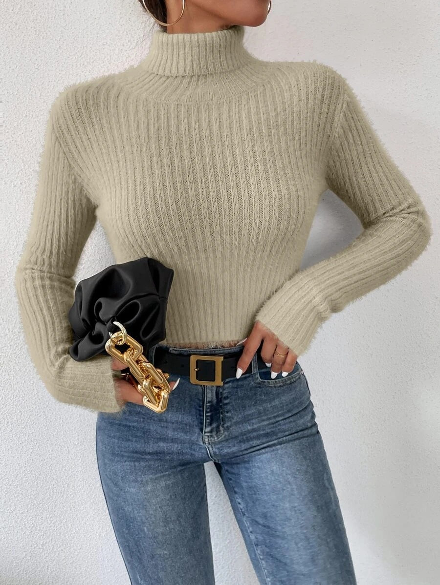 Women's Chic Fine Knit Turtleneck Sweater