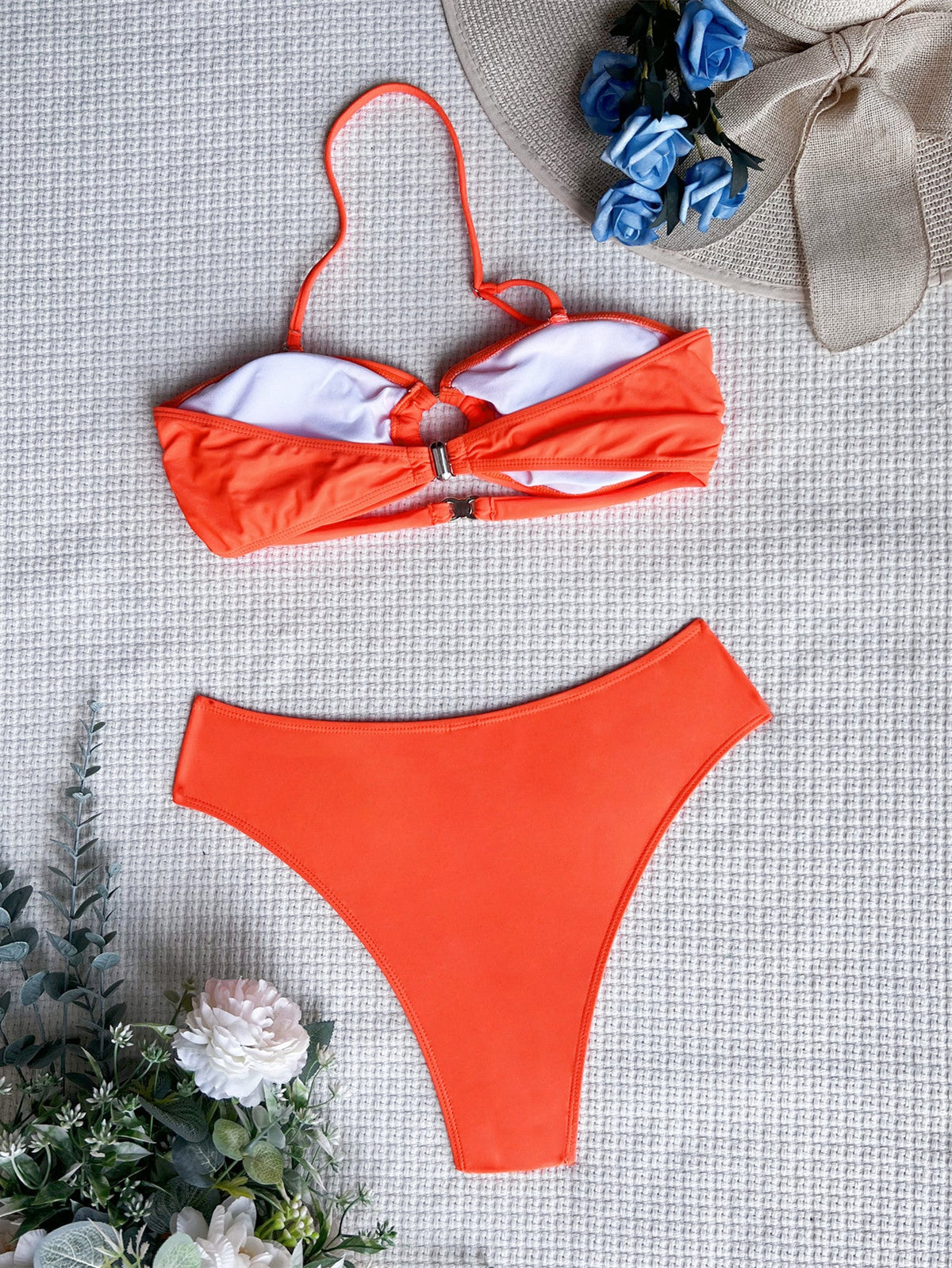 Women's Bandeau Bikini with Glamorous Ring Details