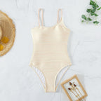 Women's Ribbed Swimsuit with Asymmetric Strap