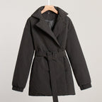 Elegant Padded Jacket with Waist Belt