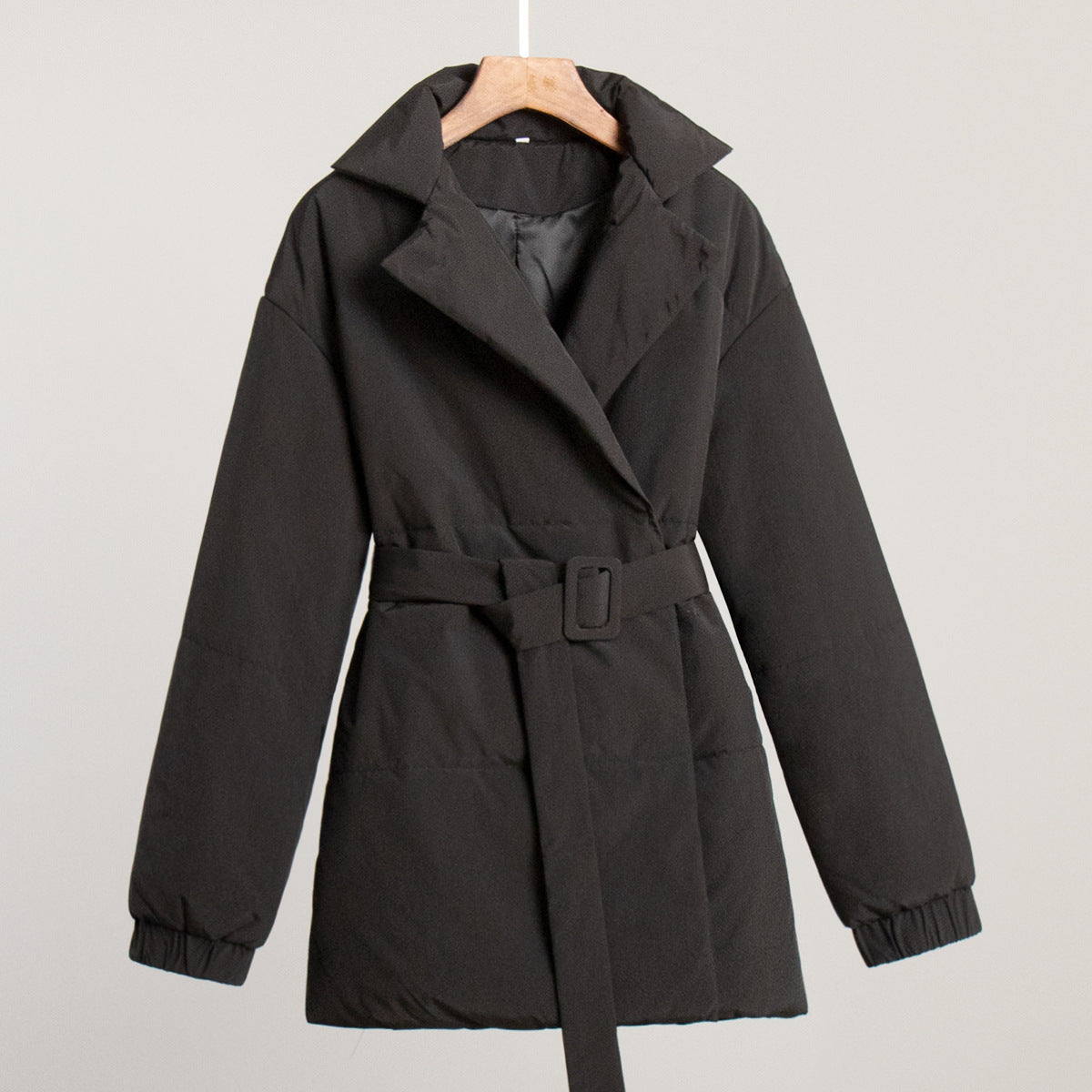 Elegant Padded Jacket with Waist Belt
