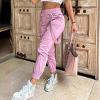 Women's Cargo Pants with Pockets and Belt