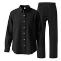 Women's Comfortable Lounge Set with Oversized Shirt and Elastic Drawstring Trousers