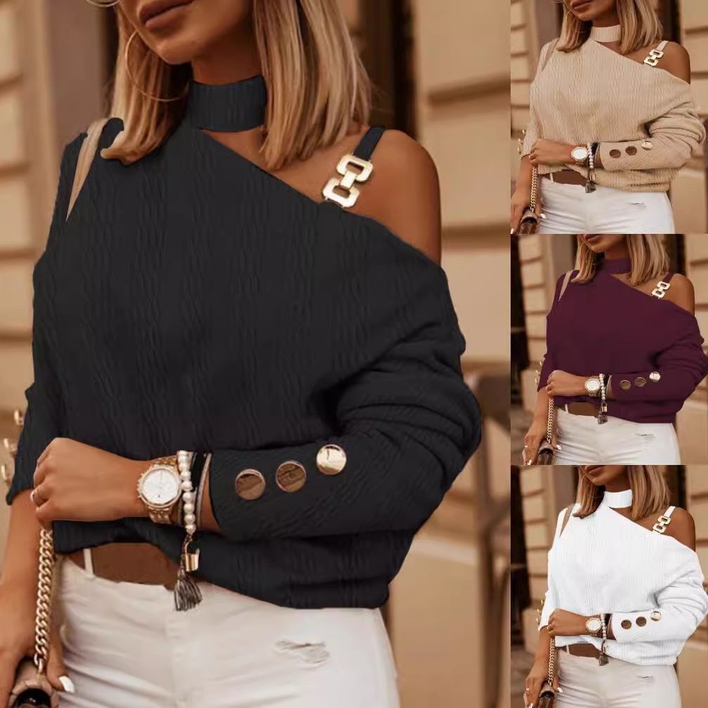 Women's Asymmetrical Pullover with Subtle Details