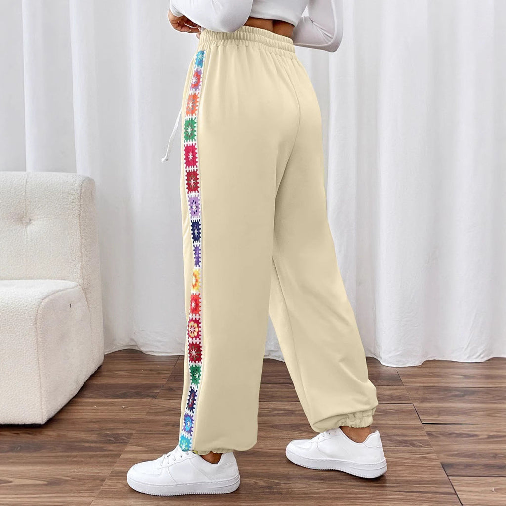 Women's Floral Print Lounge Pants with Elastic Waist
