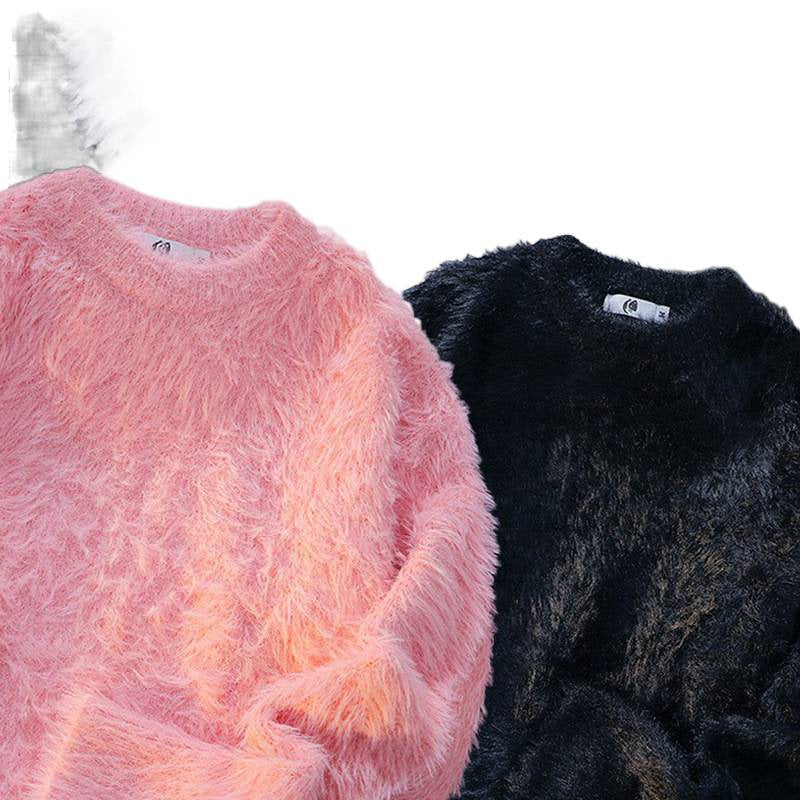 Women's Fluffy Crew Neck Pullover