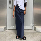 Women's High-Waisted Maxi Skirt with Side Slit