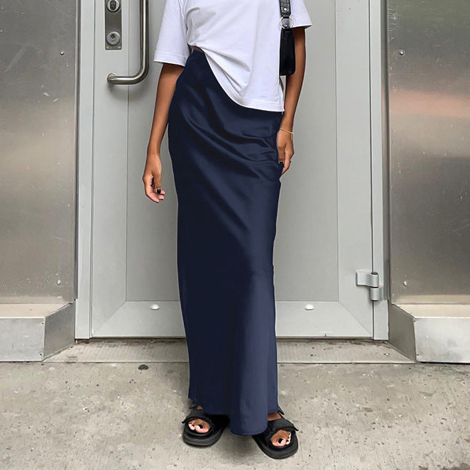 Women's High-Waisted Maxi Skirt with Side Slit