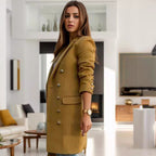Women's Elegant Double-Breasted Blazer Coat