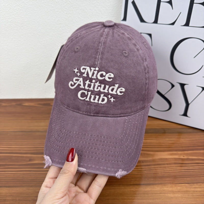 Men's Distressed Cotton Baseball Cap