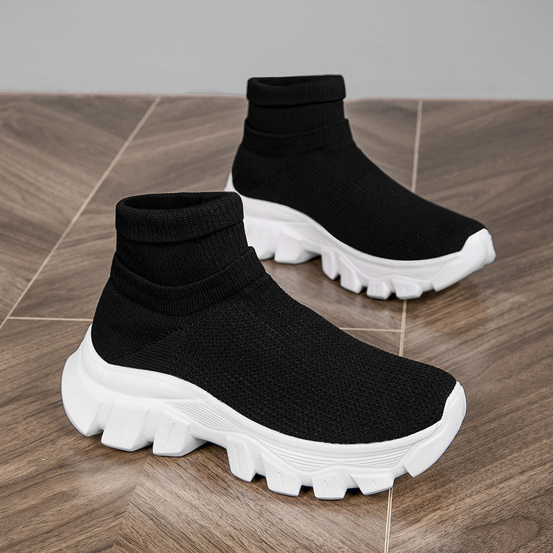 Women's Breathable Slip-On Sneakers with Knit Upper and Flexible Sole