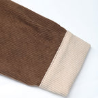 Women's Corduroy Shirt with Color-Block Design