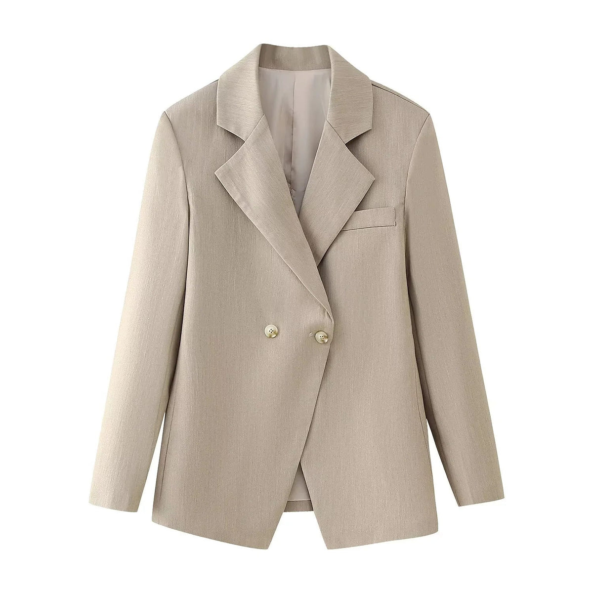 Women's Elegant Textured Double-Breasted Blazer
