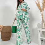 Women's Casual Two-Piece Set with Artistic Pattern