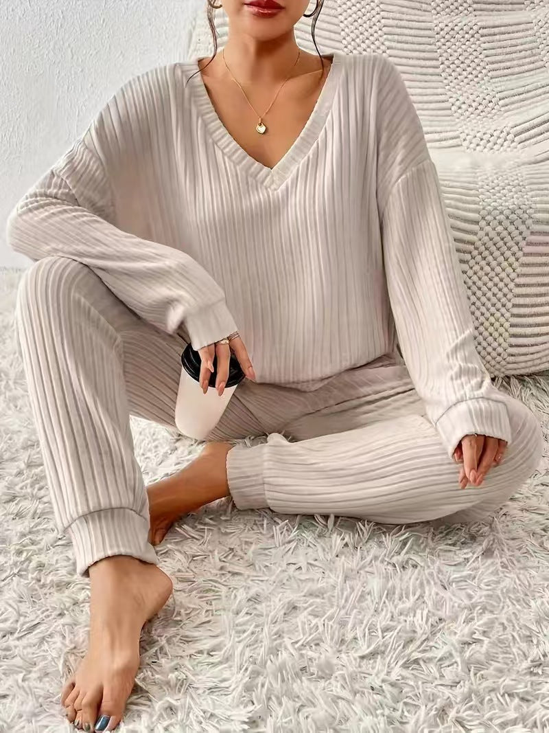 Women's Ribbed Knit Loungewear Set