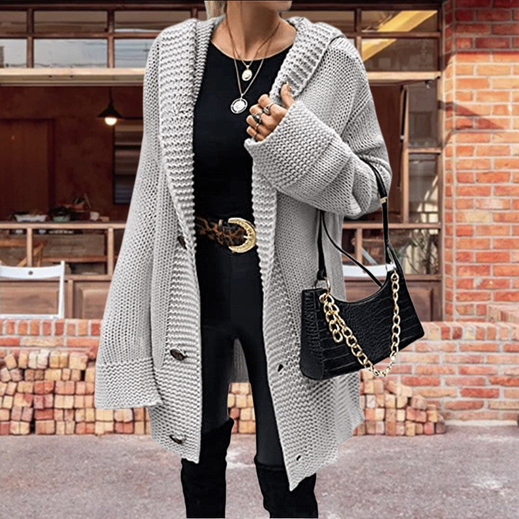 Women's Oversized Chunky Knit Cardigan with Pockets