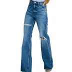 Women's Flared Jeans with Distressed Details