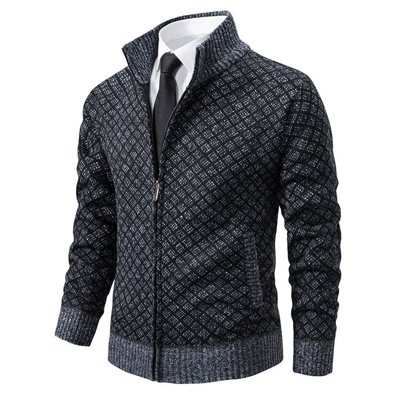 Women's Elegant Cardigan with Stand-Up Collar
