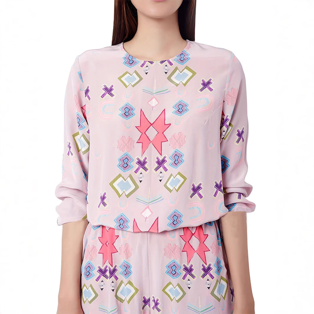 Women's Casual Jogging Suit with Modern Pattern