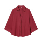 Women's Shirt Blouse with Casual Cut and Elegant 3/4 Sleeves