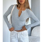 Women's Long Sleeve Button-Down Shirt, Slim Fit