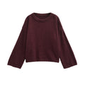 Women's Chunky Knit Sweater with Relaxed Fit and Wide Crew Neck