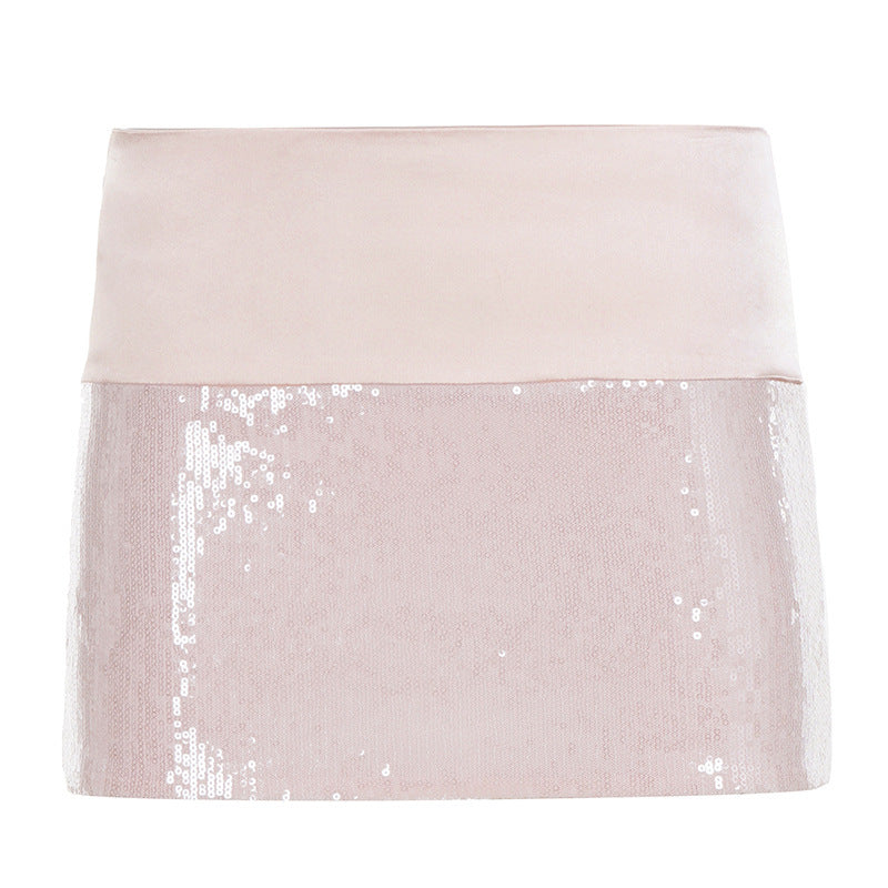 Women's Mini Skirt with Shimmering Sequins