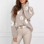 Women's Cozy Floral Knit Sweater