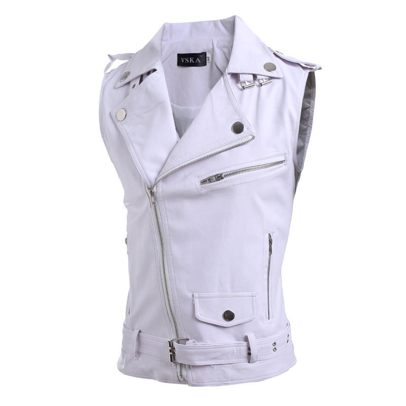Women's Biker Vest with Asymmetric Zipper