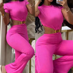Women's Casual Two-Piece Set with Fashionable Ring Detail