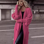 Women's Chunky Knit Cardigan with Deep Pockets and Casual Oversized Fit