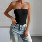 Women's Elastic Bandeau Bodysuit with Flattering Cut