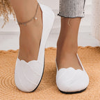 Women's Ballet Flats with Elegant Wave Pattern and Non-Slip Sole