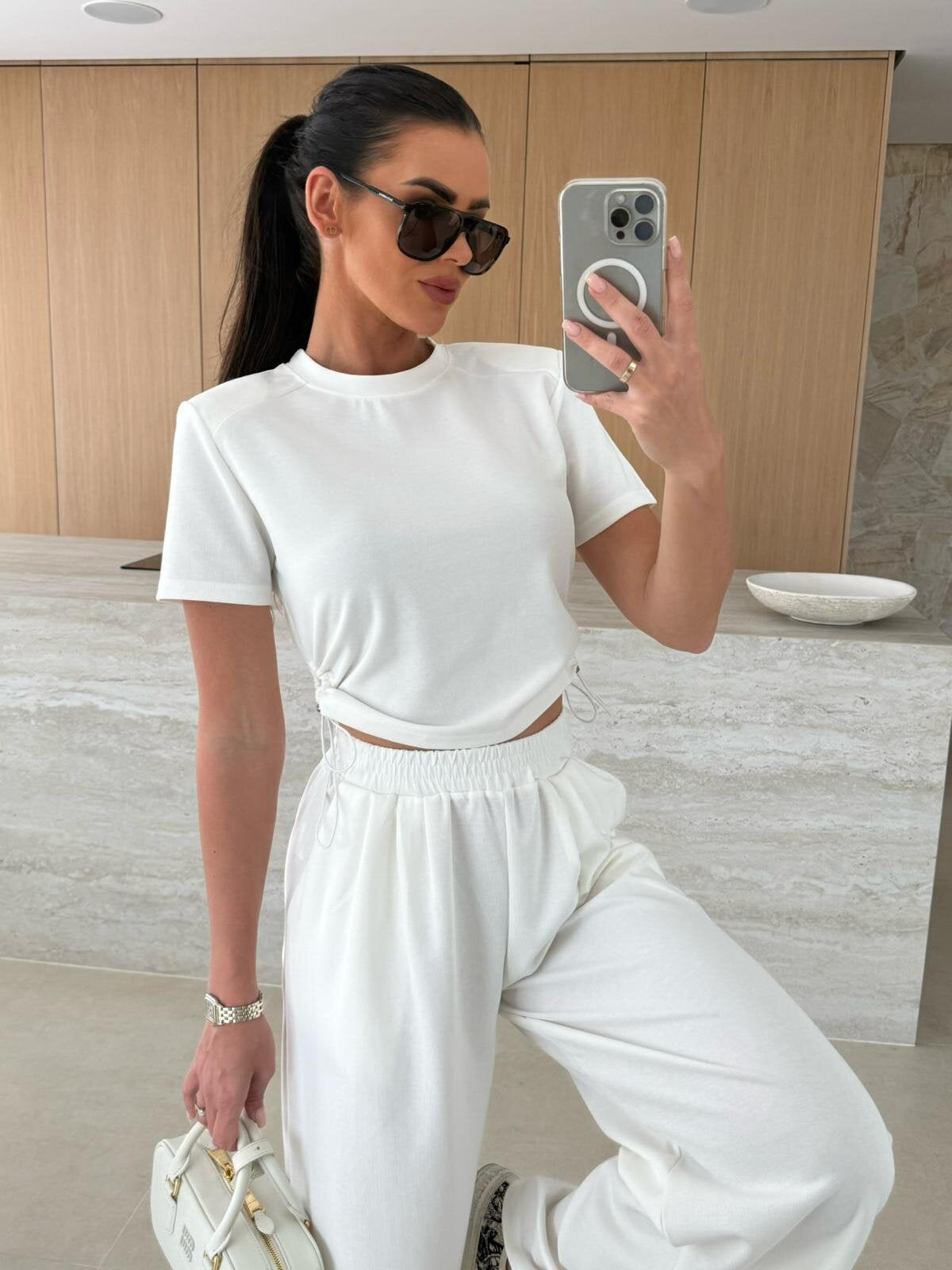 Women's Relaxed Set with Fashionable Lace-Up Details