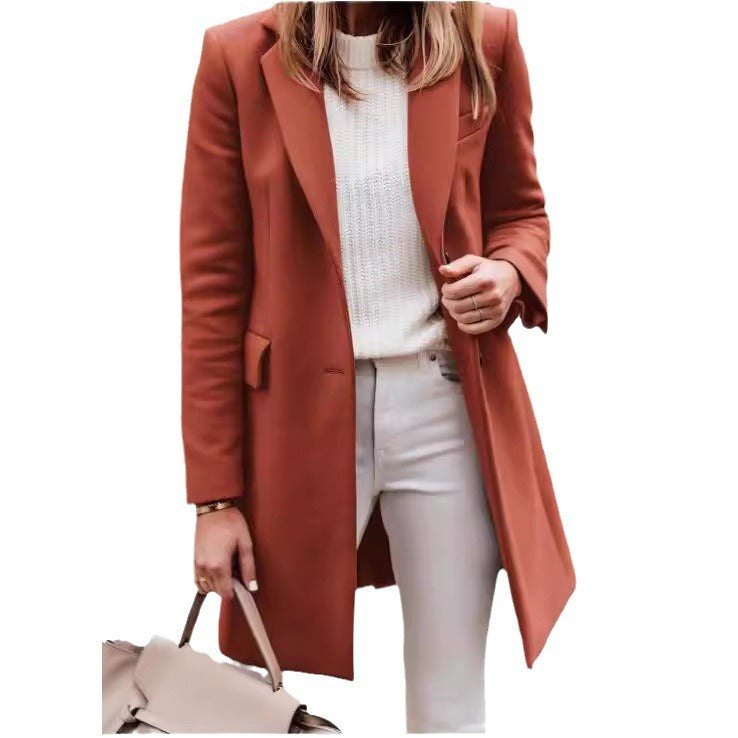 Women's Elegant, Tailored Coat in High-Quality Fabric