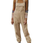 Women's Fluffy Overall with Adjustable Straps and Pockets