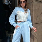 Women's Casual Two-Piece Leisure Set with Hoodie and Wide-Leg Pants