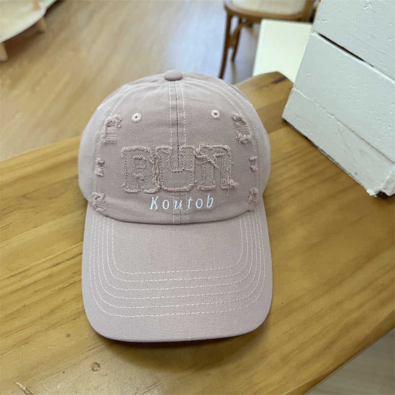 Men's Distressed Embroidered Baseball Cap