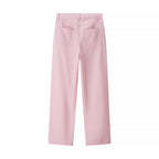 Women's Elegant High-Waisted Pants with Diamond Pattern