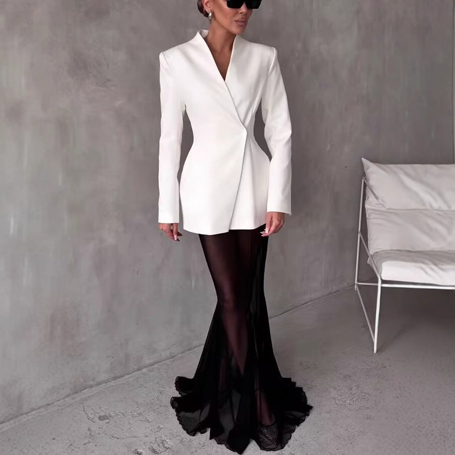 Elegant Asymmetrical Blazer Jacket