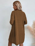 Women's Large Knit Coat with Textured Pattern and Casual Cut
