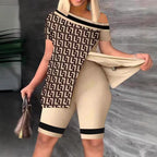 Women's Fashionable Asymmetrical Top with Shorts