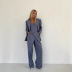 Women's Blazer with Waist Belt and Chic Lapel