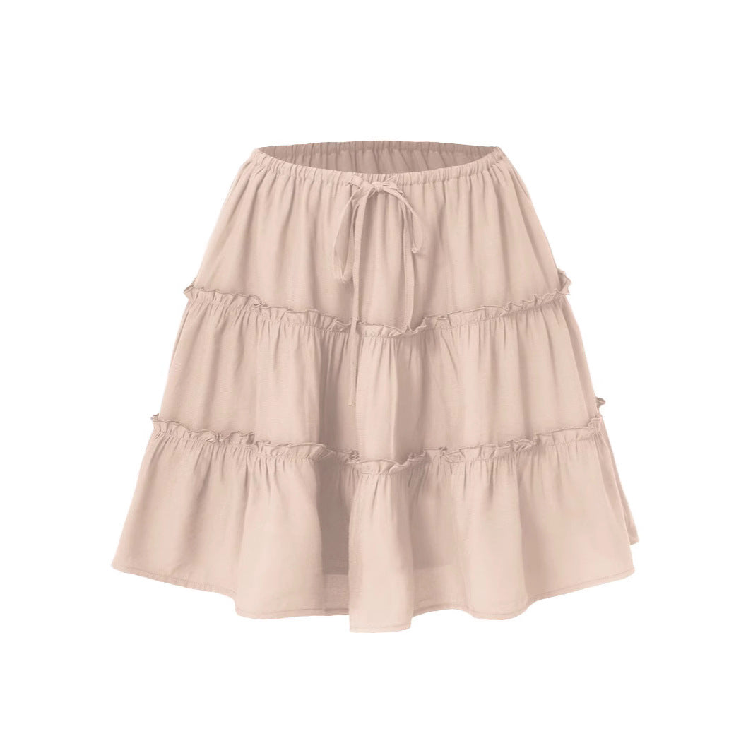Women's Midi Skirt with Voluminous Ruffles