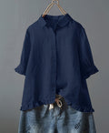Women's Shirt with Ruffle Details and Loose Fit