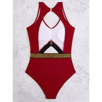 Women's Cut-Out Swimsuit with Fashionable Accents