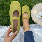Women's Ballet Flats with Elastic Strap and Comfortable Footbed